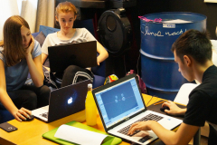 Ein gemischtes Blender und Unityteam bei unserem Open Project Hackathon im Mai 2018 in Pfaffenhofen an der Ilm.